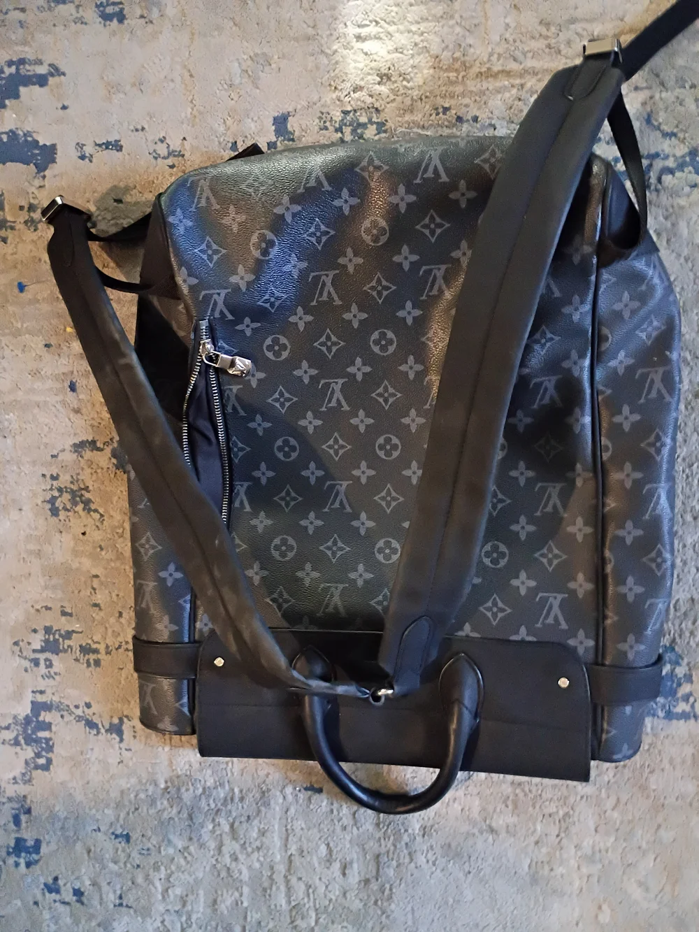Louis Vuitton Black and Gray Monogram Backpack